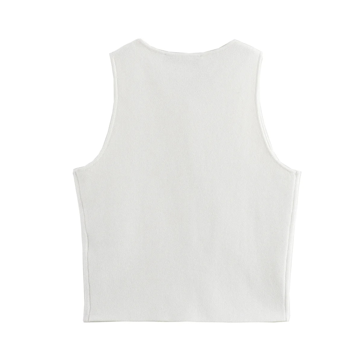 Lunarie Pure Knit Top: Refined Minimalism in White Knitwear
