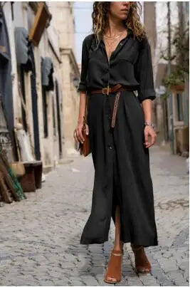 Lunarie Lapel Luxe Dress: Effortless Elegance with a Contemporary Touch