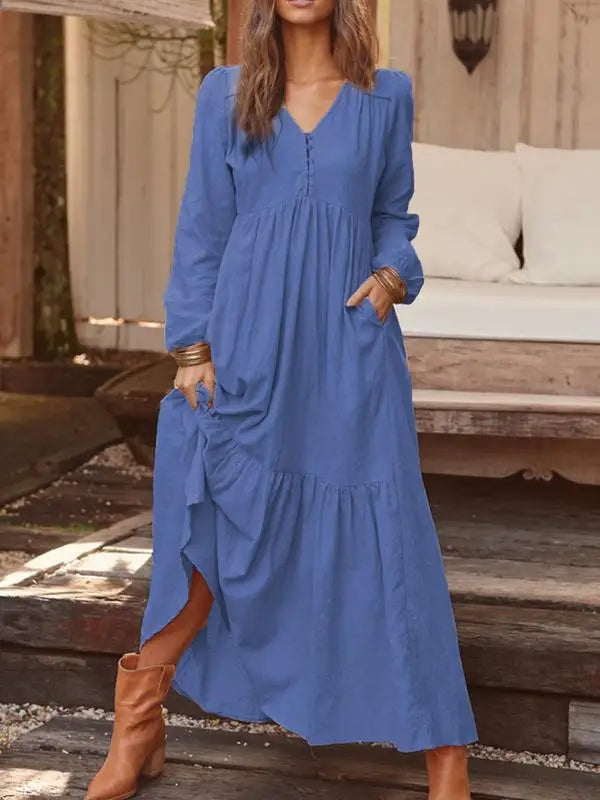 Lunarie Cotton Retro Dress: Vintage Elegance and Timeless Comfort