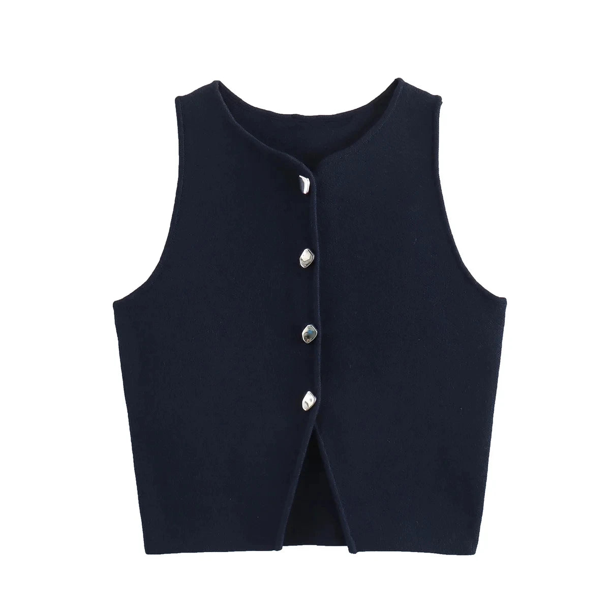 Lunarie Elite Knit Vest: Asymmetric Minimalism & Modernity