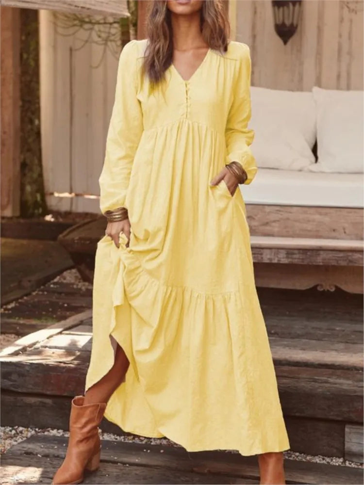 Lunarie Cotton Retro Dress: Vintage Elegance and Timeless Comfort