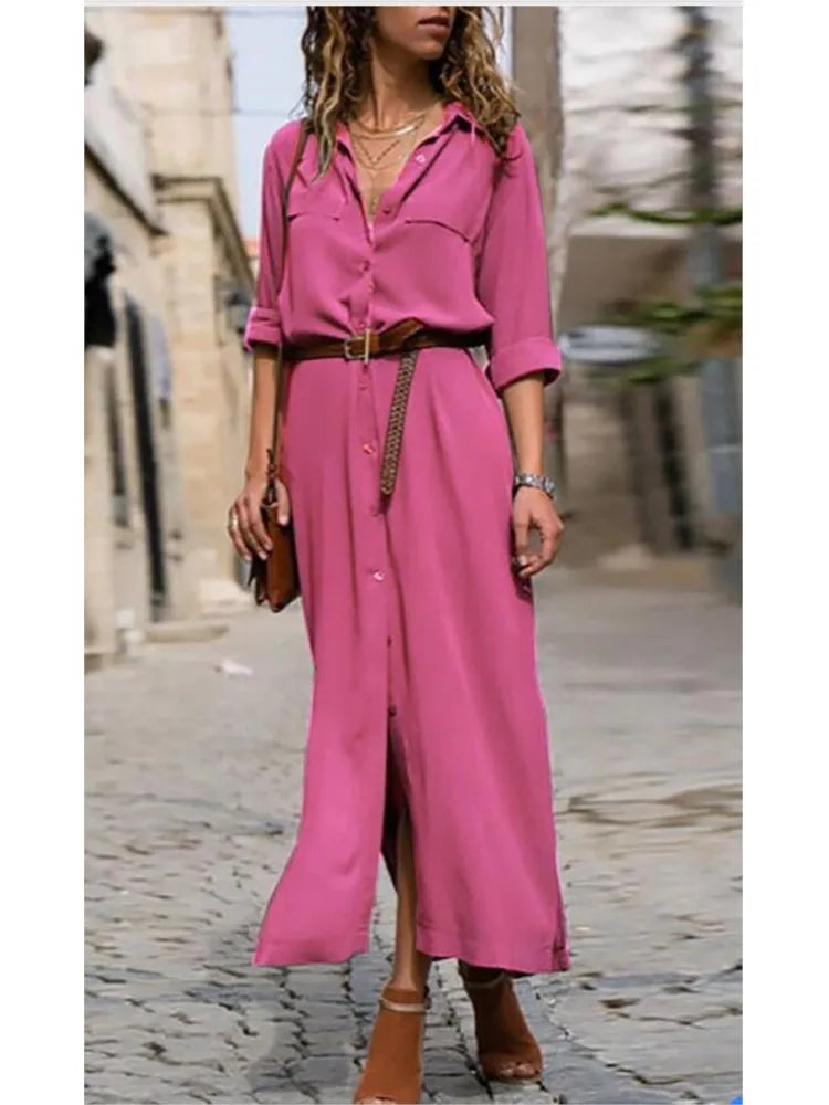 Lunarie Lapel Luxe Dress: Effortless Elegance with a Contemporary Touch