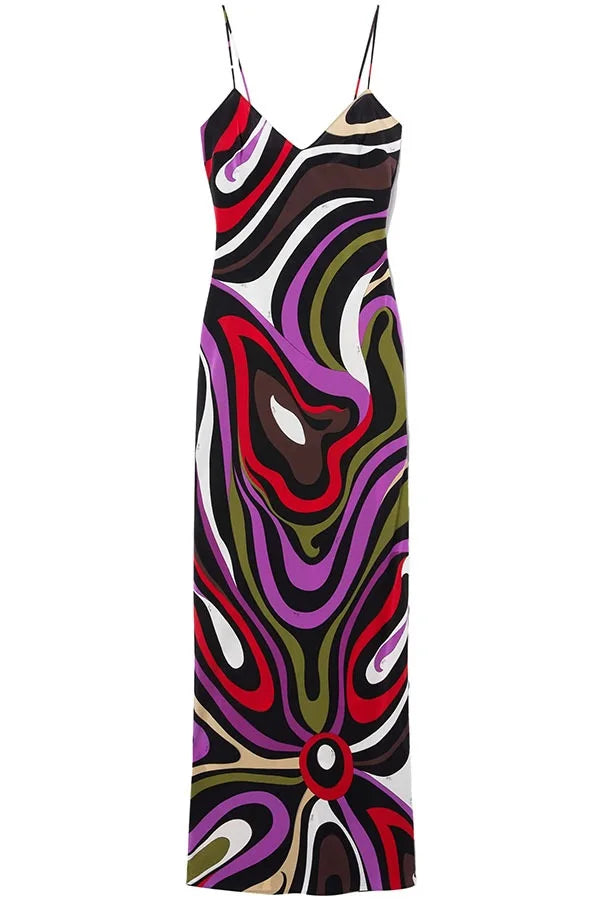 Lunarie Rainbow Whisper Dress: Fairycore Elegance with Delicate Straps and Midi Split