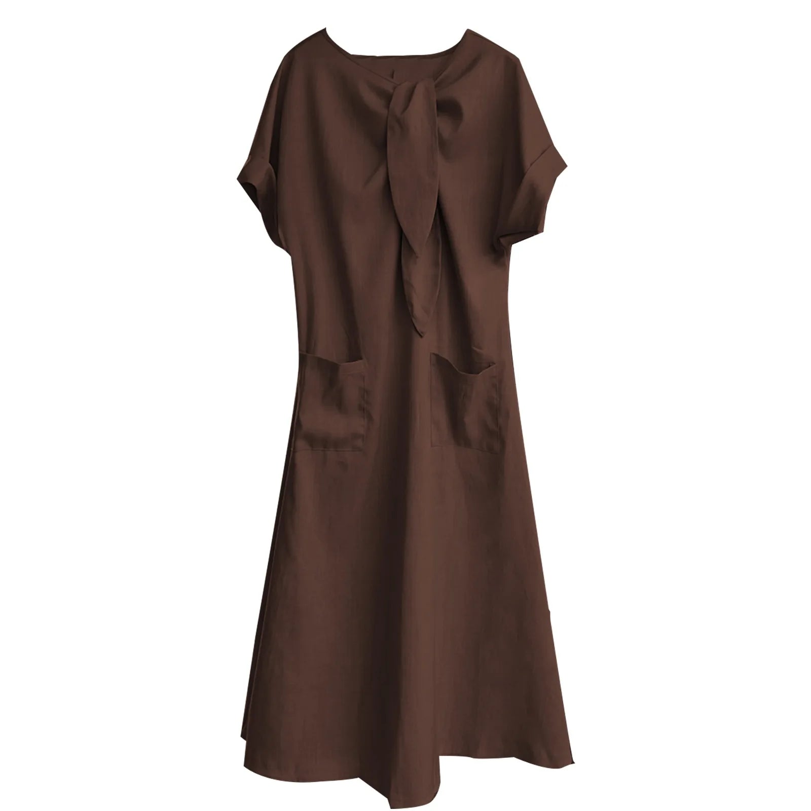 Lunarie Bow Grace Dress: Flowing Maxi with Bow and Pockets for Summer 2025
