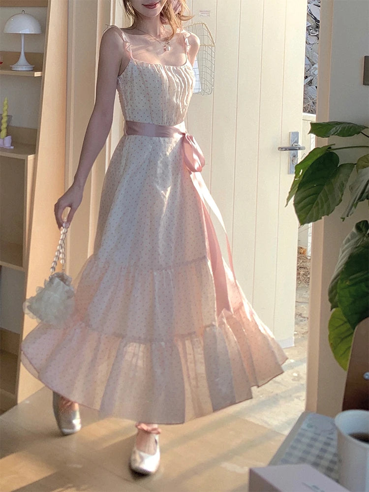 Lunarie Fairy Elegance Dress: Vintage Midi with Ruffles and A-Line Silhouette for Autumn