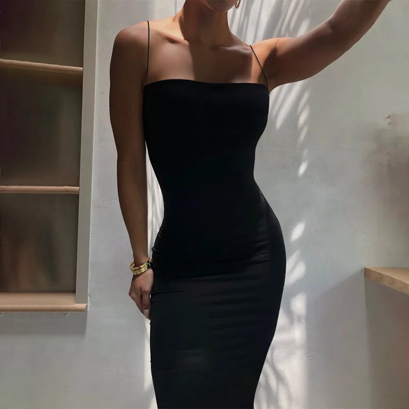 Lunarie Noir Sheath Dress: Sexy Urban Elegance for Summer Nights
