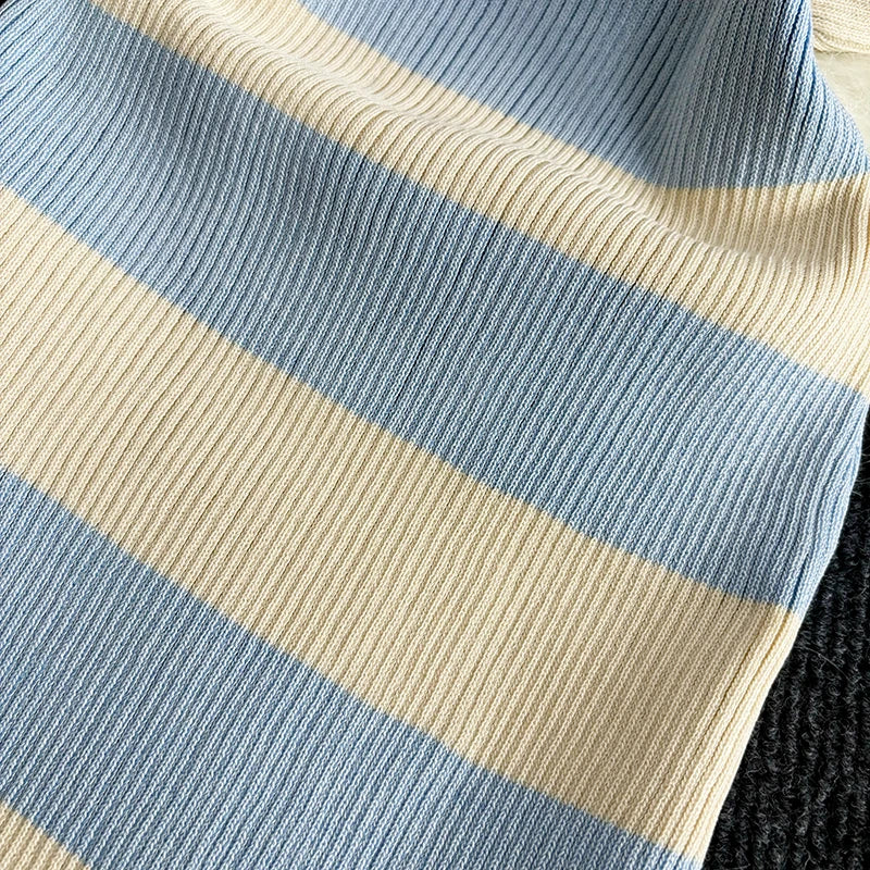 Lunarie Stripe Luxe Dress: Casual Elegance with a Sensual Touch