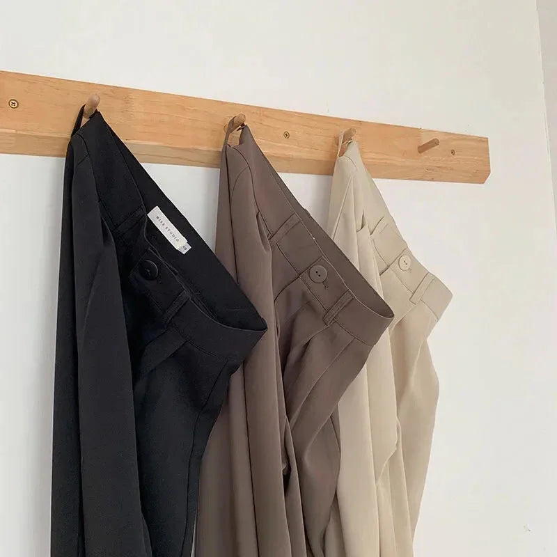 Lunarie Office Straight Pants: Casual Elegance with Timeless Sophistication