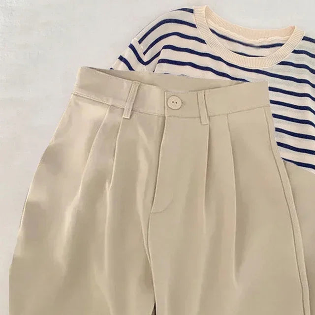 Lunarie Office Straight Pants: Casual Elegance with Timeless Sophistication
