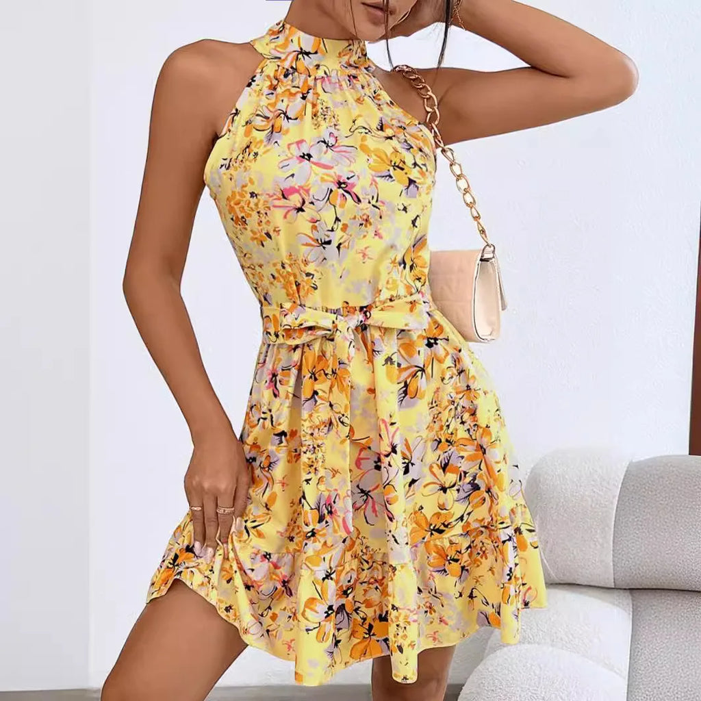 Lunarie Flora Chic Dress: Floral Elegance for Modern Office Lady Summer