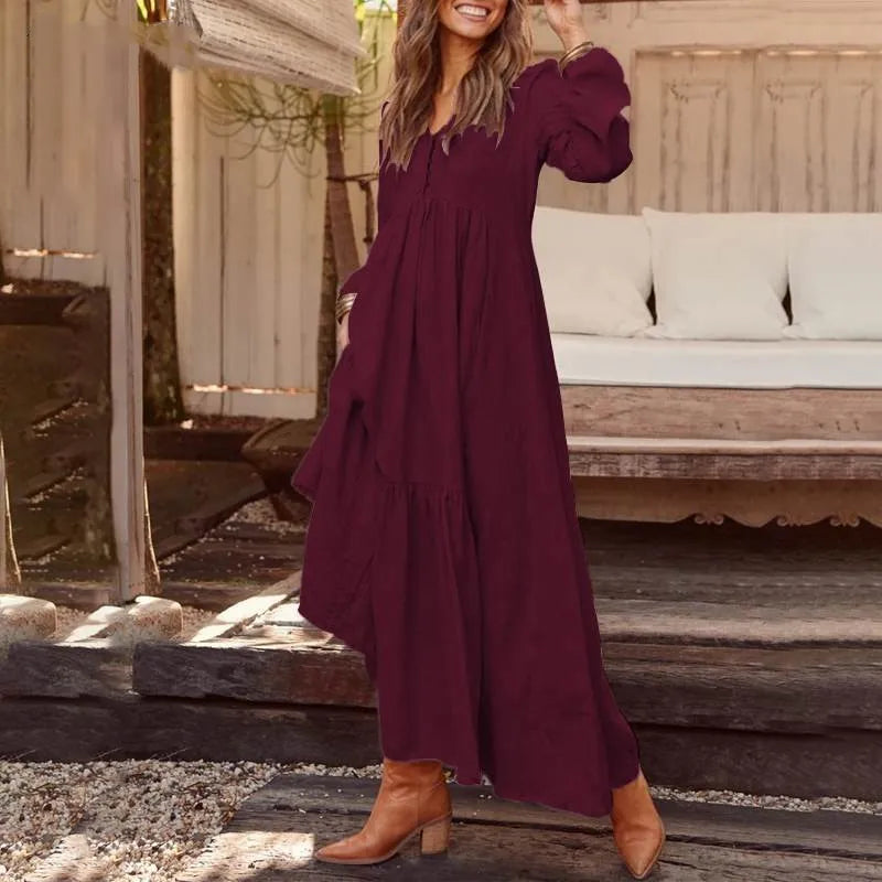 Lunarie Cotton Retro Dress: Vintage Elegance and Timeless Comfort