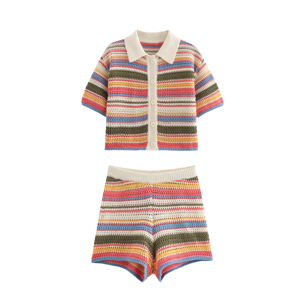 Lunarie Striped Polo Set: Refined Timelessness for Autumn