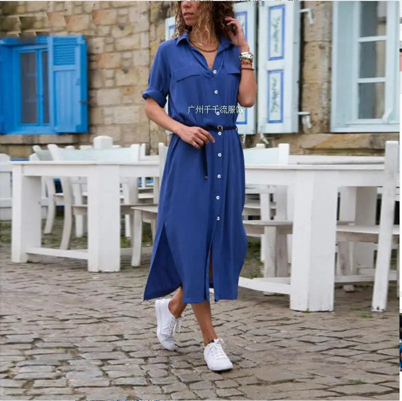 Lunarie Lapel Luxe Dress: Effortless Elegance with a Contemporary Touch