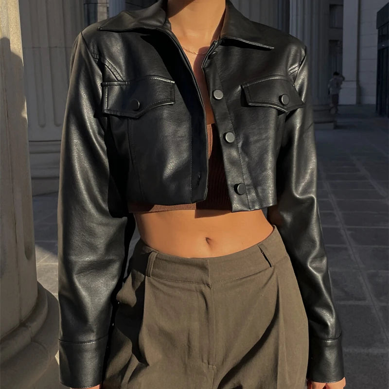 Lunarie Faux Leather Jacket: Urban Luxury with Exclusive Details