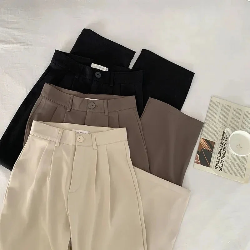 Lunarie Office Straight Pants: Casual Elegance with Timeless Sophistication