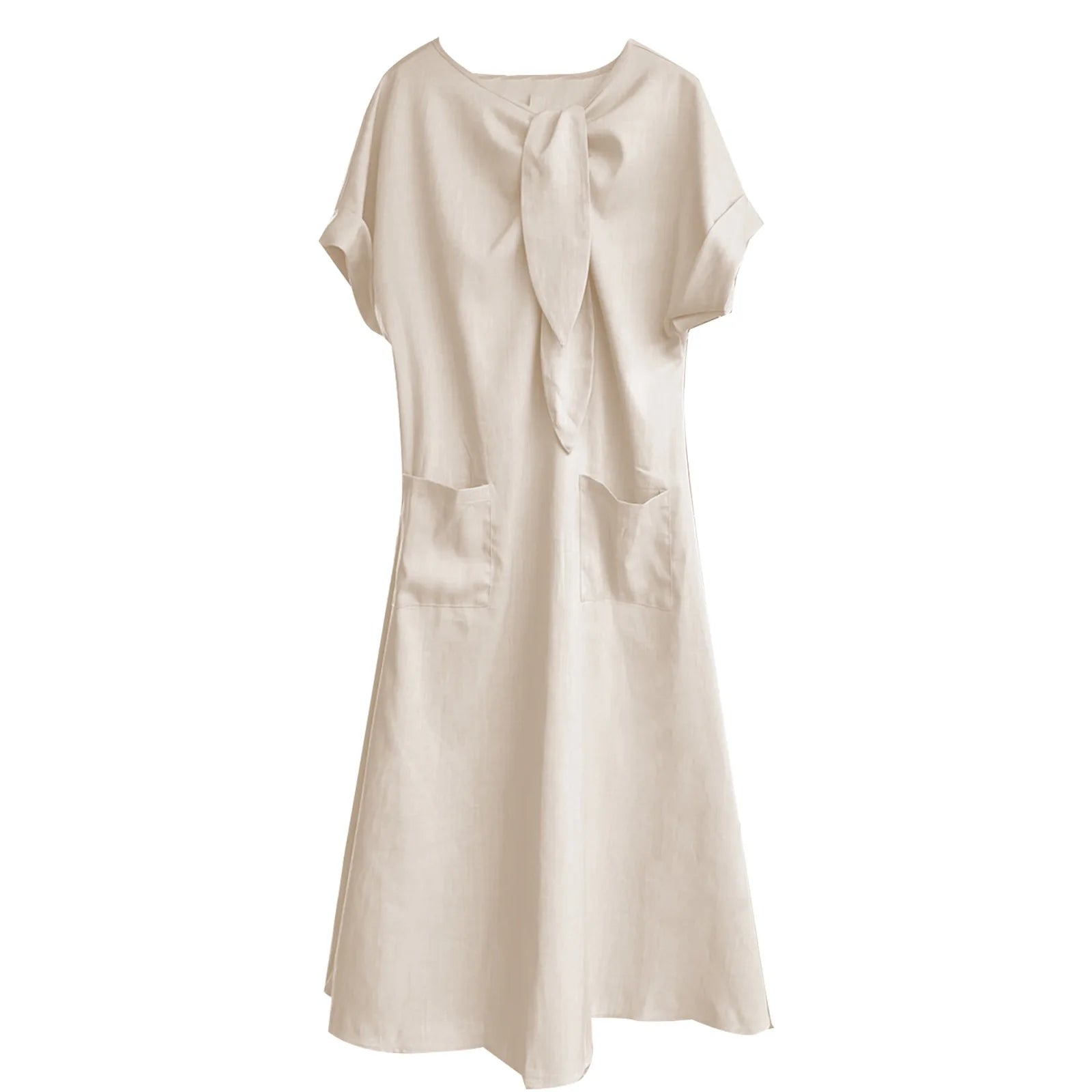 Lunarie Bow Grace Dress: Flowing Maxi with Bow and Pockets for Summer 2025