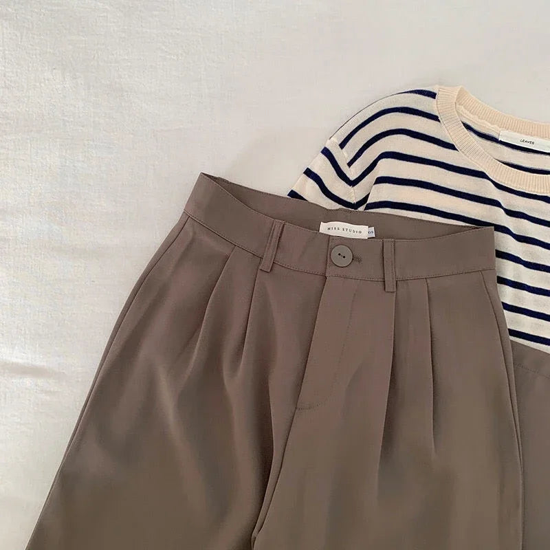 Lunarie Office Straight Pants: Casual Elegance with Timeless Sophistication