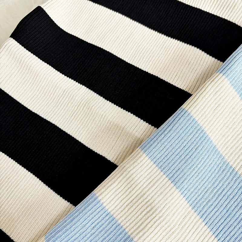Lunarie Stripe Luxe Dress: Casual Elegance with a Sensual Touch