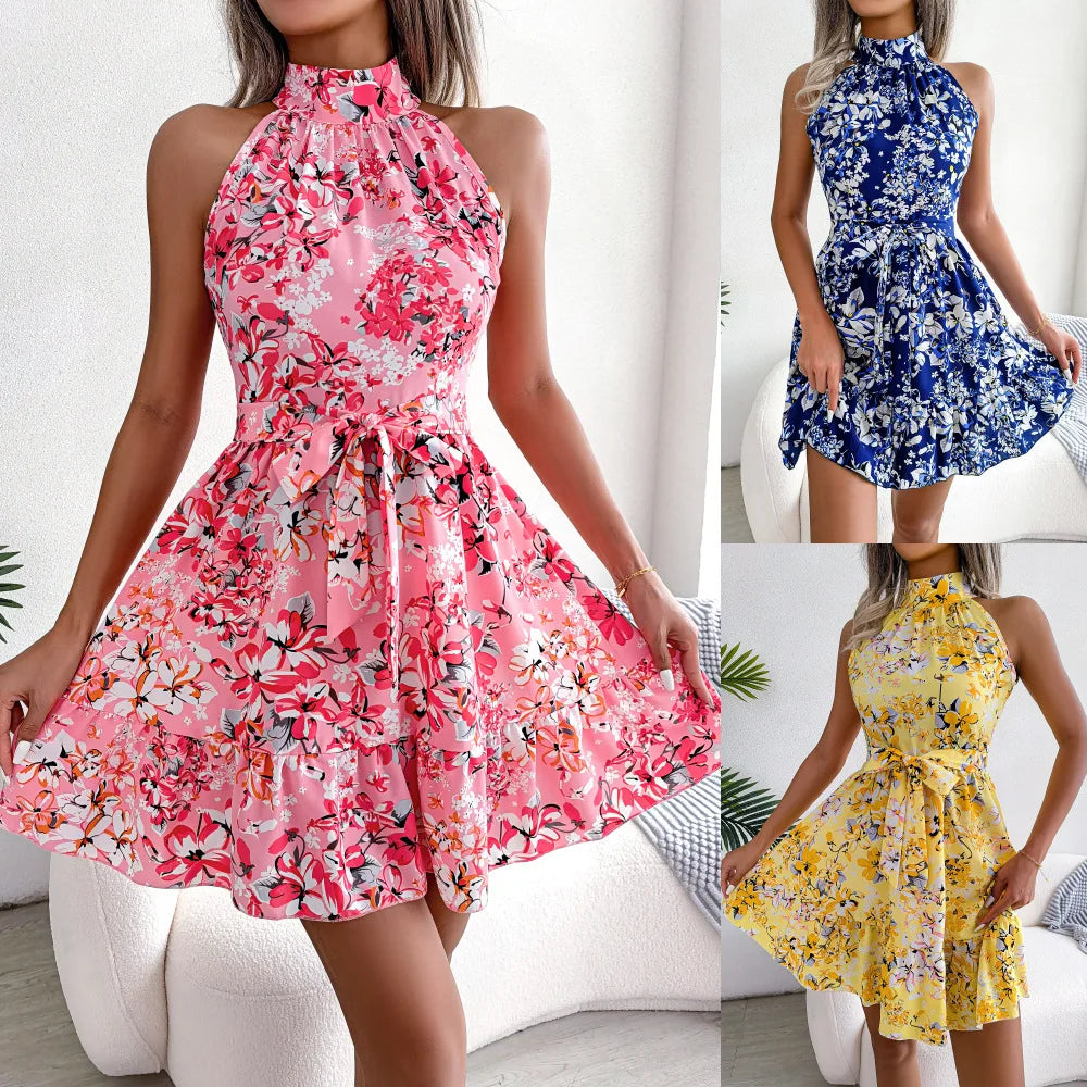 Lunarie Flora Chic Dress: Floral Elegance for Modern Office Lady Summer