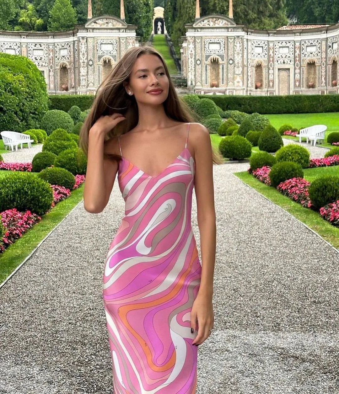 Lunarie Rainbow Whisper Dress: Fairycore Elegance with Delicate Straps and Midi Split