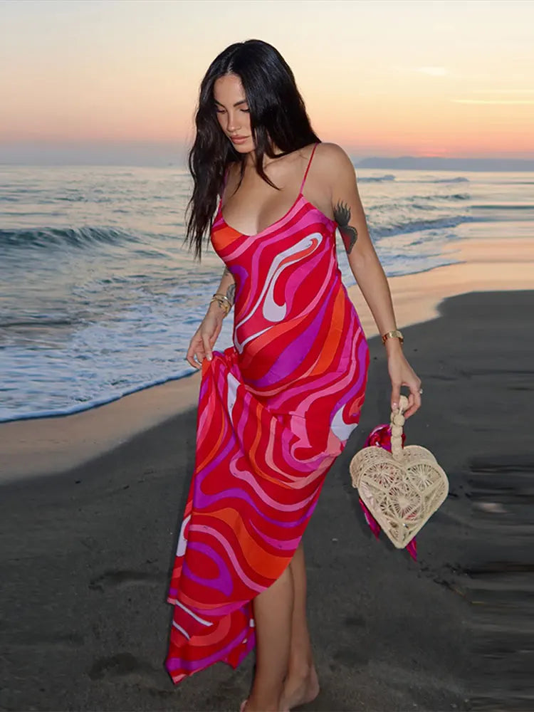 Lunarie Rainbow Whisper Dress: Fairycore Elegance with Delicate Straps and Midi Split