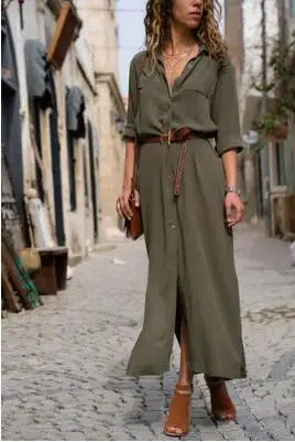 Lunarie Lapel Luxe Dress: Effortless Elegance with a Contemporary Touch