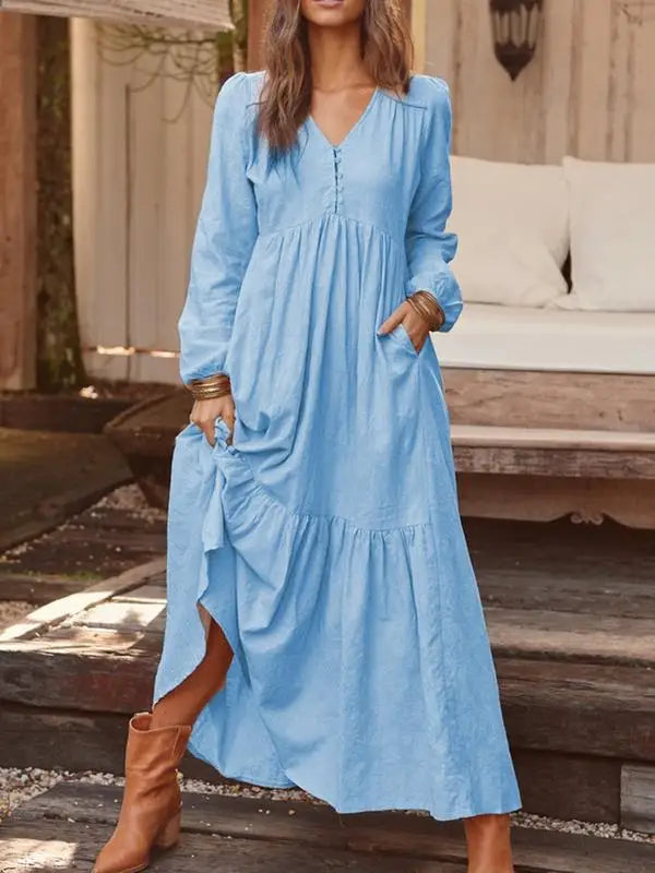Lunarie Cotton Retro Dress: Vintage Elegance and Timeless Comfort
