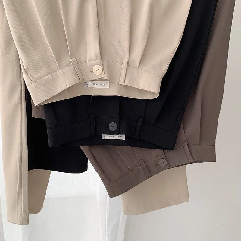 Lunarie Office Straight Pants: Casual Elegance with Timeless Sophistication
