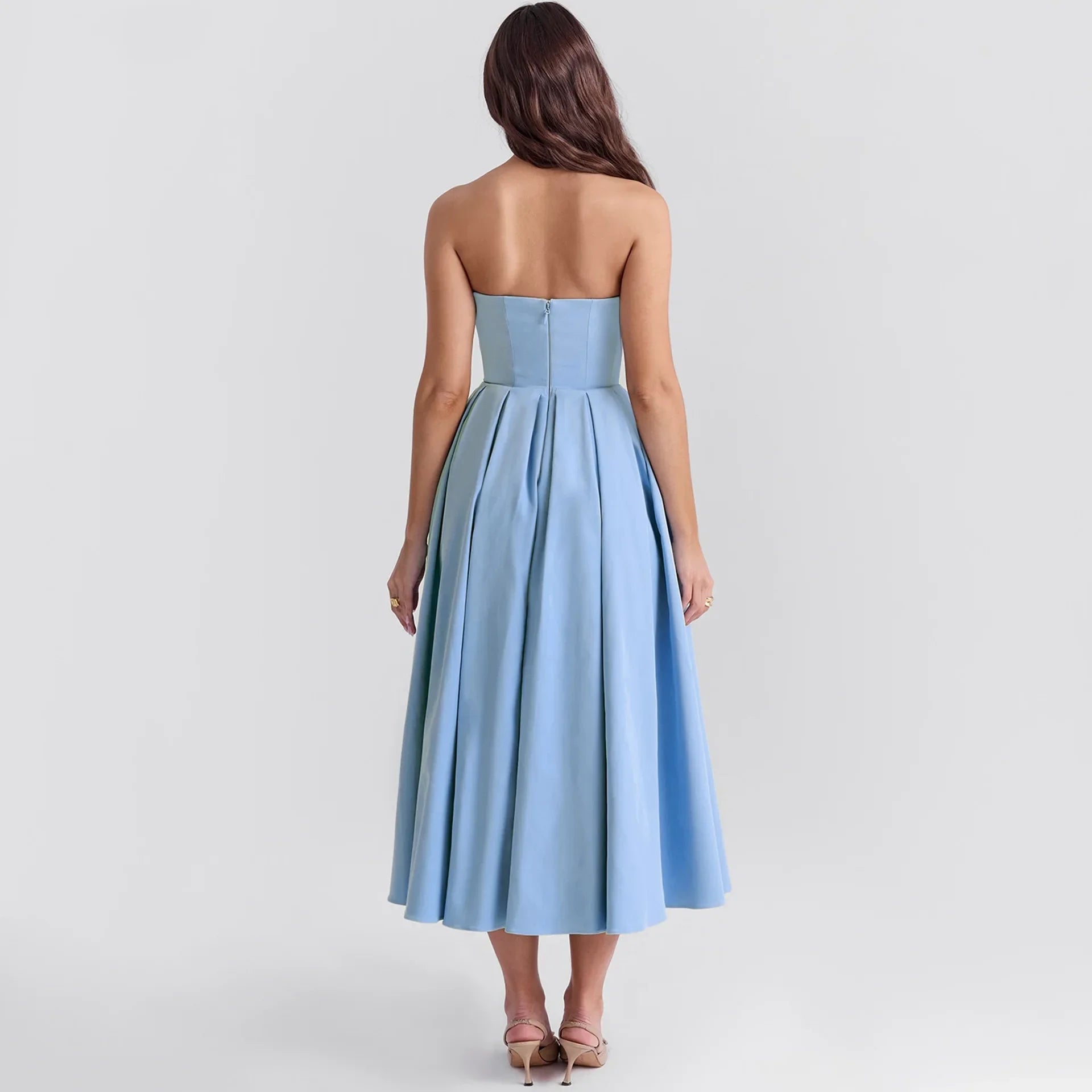 Lunarie Soleil Dress: Strapless Elegance and Fluid Silhouette for Summer