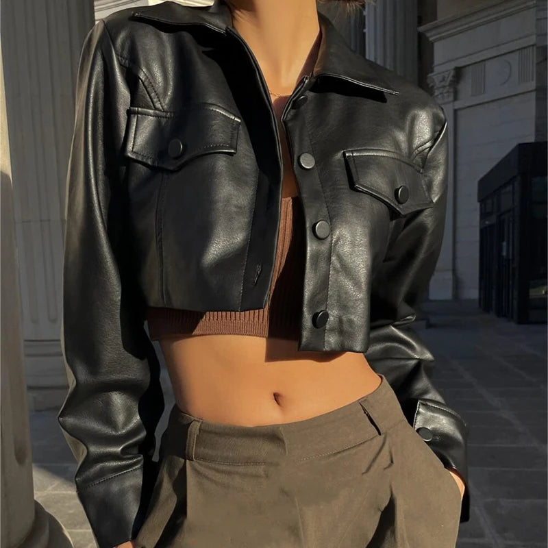 Lunarie Faux Leather Jacket: Urban Luxury with Exclusive Details