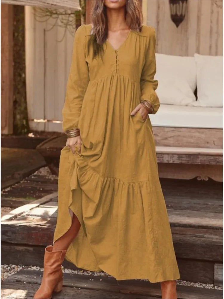 Lunarie Cotton Retro Dress: Vintage Elegance and Timeless Comfort