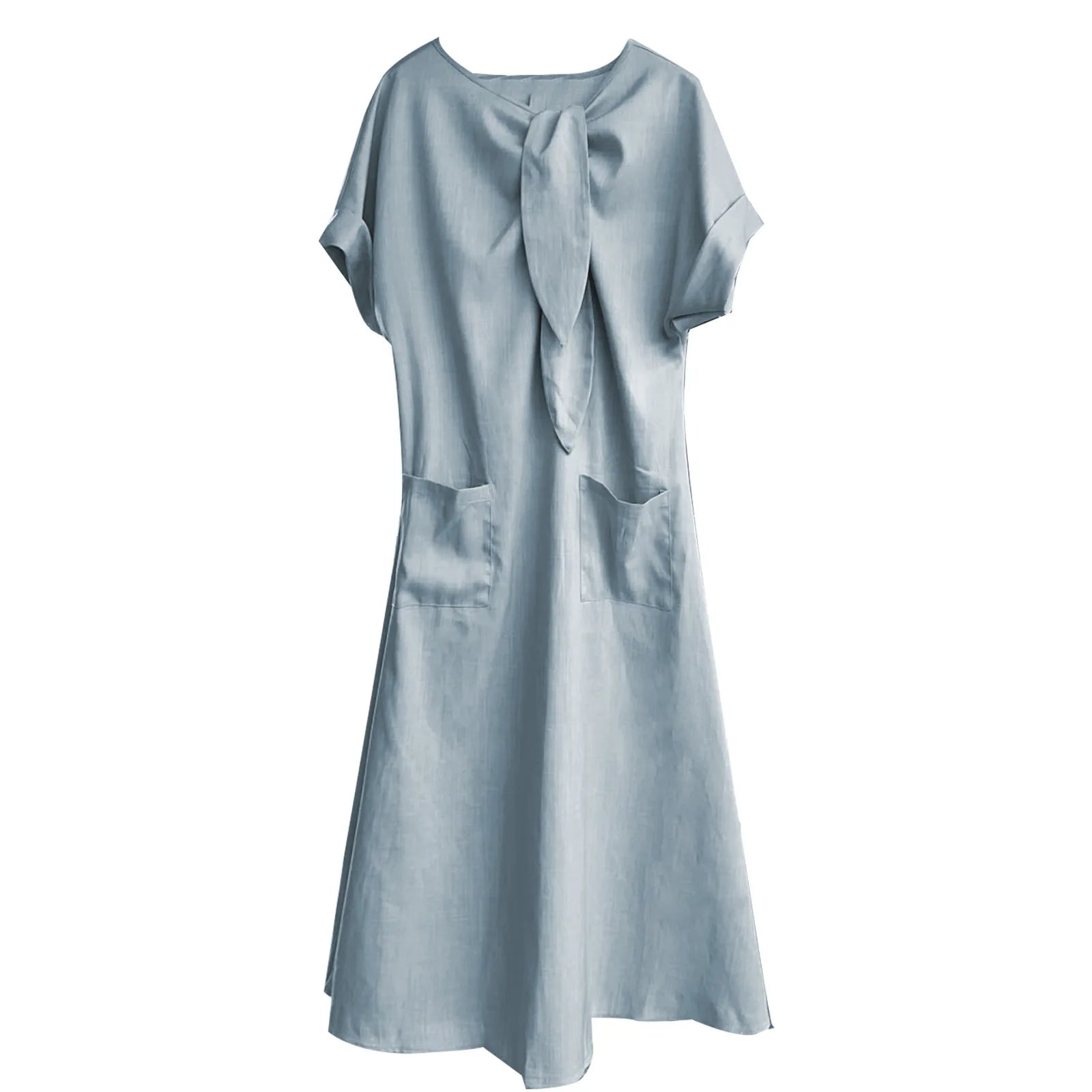 Lunarie Bow Grace Dress: Flowing Maxi with Bow and Pockets for Summer 2025