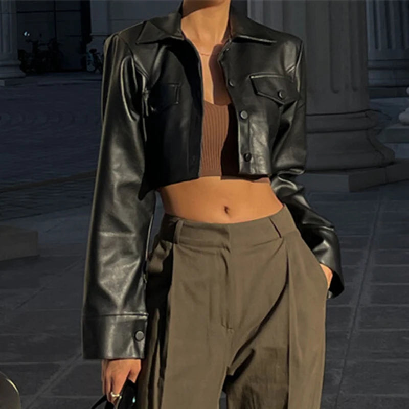 Lunarie Faux Leather Jacket: Urban Luxury with Exclusive Details