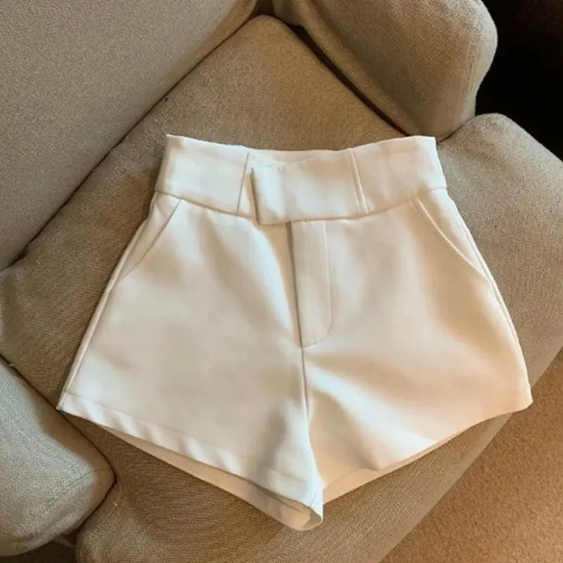 Lunarie Black Elegance Shorts: Urban Sophistication with Distinct Shine